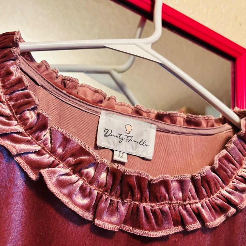 NWOT Dainty Jewells Pink Velvet Dress - Picture 4 of 5